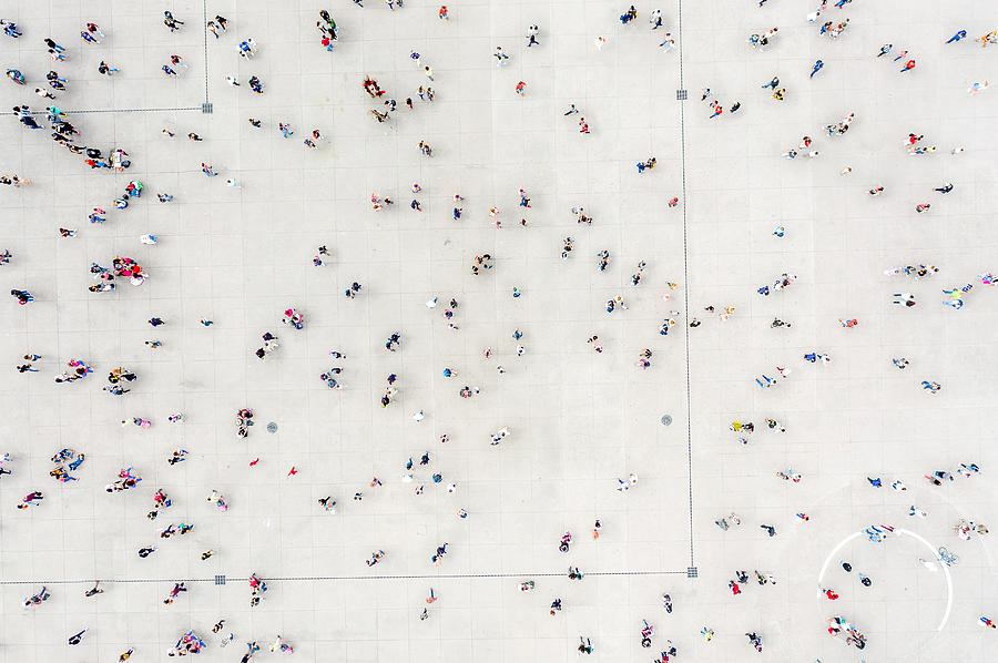 High Angle View Of People On Street #4 Photograph by  Orbon Alija