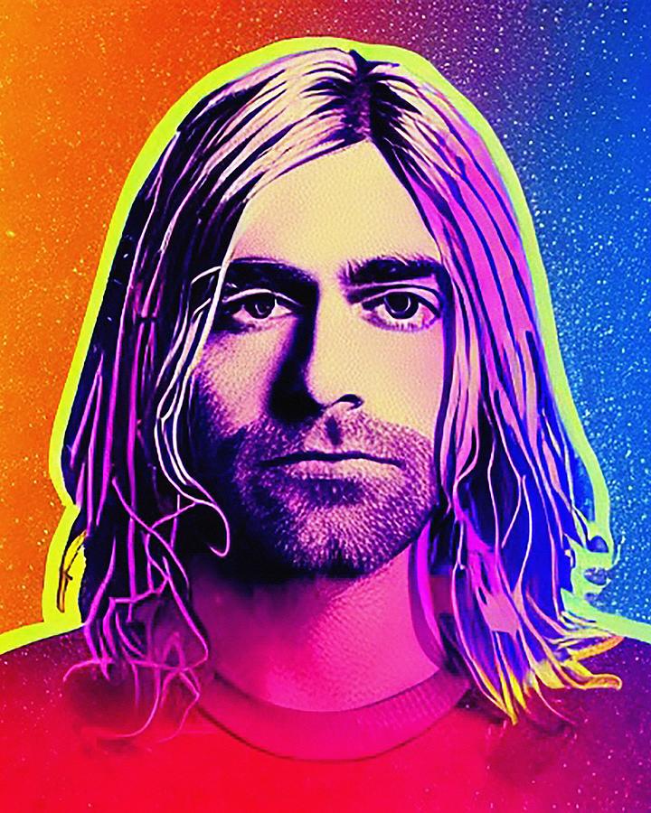 Hologram Of Kurt Cobain Floating In Space A Vibrant Digital ...