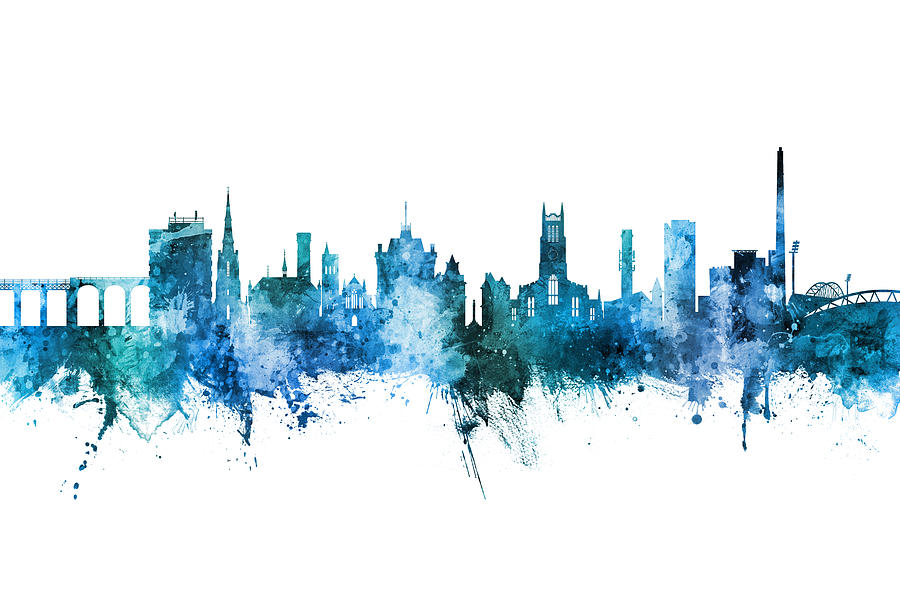 Huddersfield England Skyline #4 Digital Art by Michael Tompsett