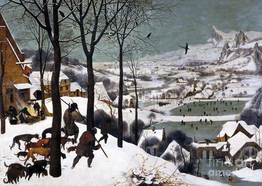 Hunters in the Snow #4 Painting by Pieter Bruegel the Elder