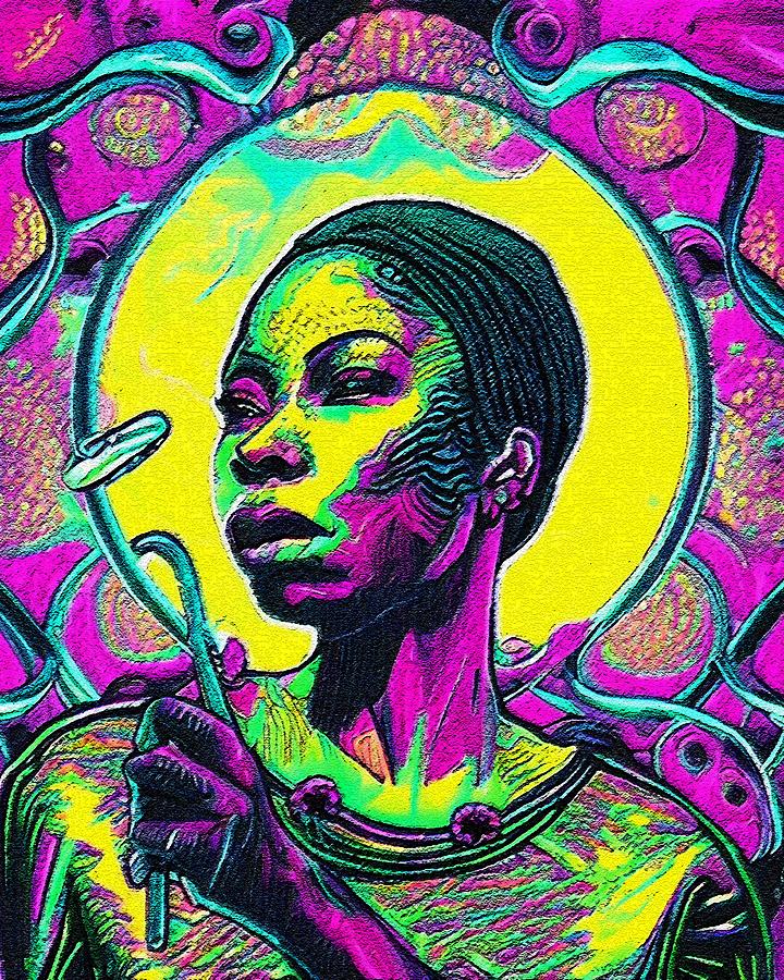 Hypnotic Illustration Of Nina Simone Digital Art by Edgar Dorice - Fine ...