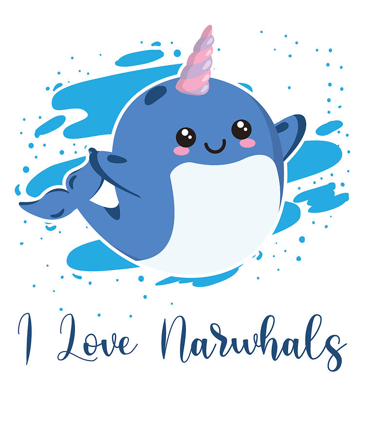 Animal Digital Art - I Love Narwhals Unicorn Narwhal #4 by Toms Tee Store Animal Digital Art - I Love Narwhals Unicorn Narwhal #4 by Toms Tee Store