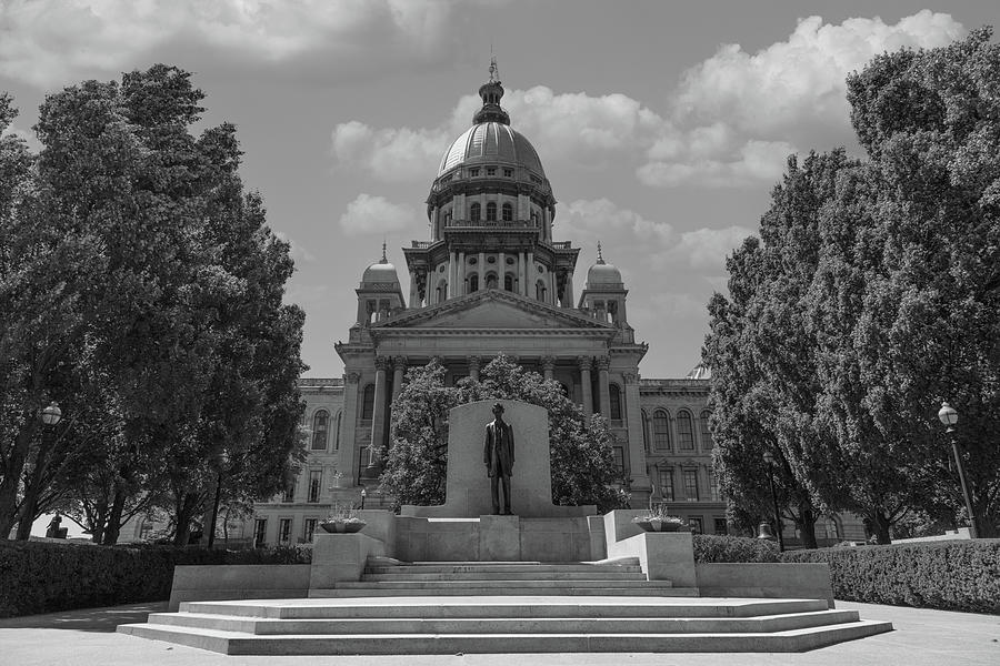 Illinois state capitol in Springfield, Illinois in black and white #4 Photograph by Eldon McGraw