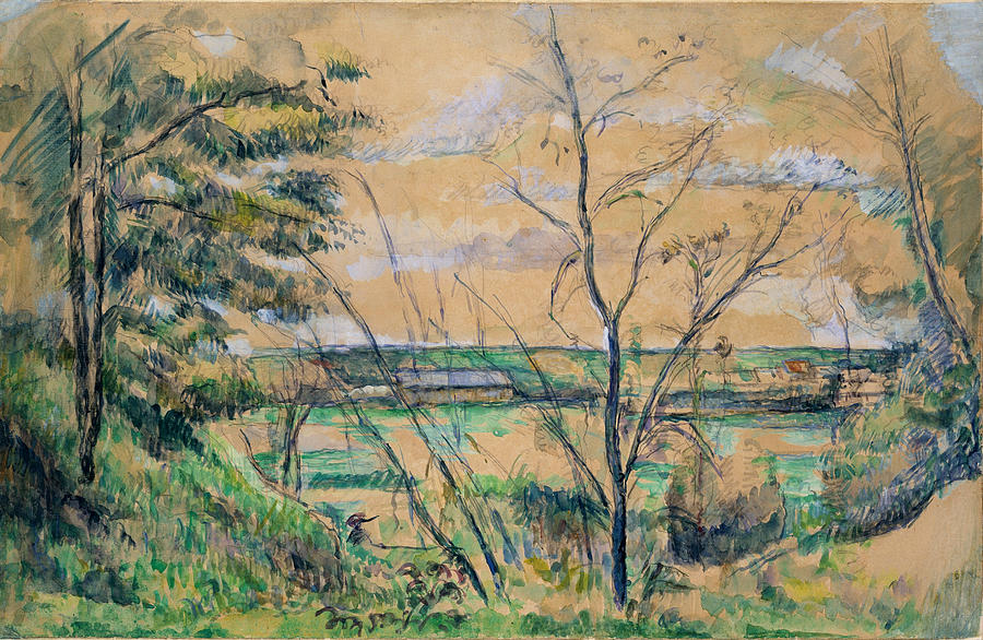 In the Oise Valley #5 Drawing by Paul Cezanne