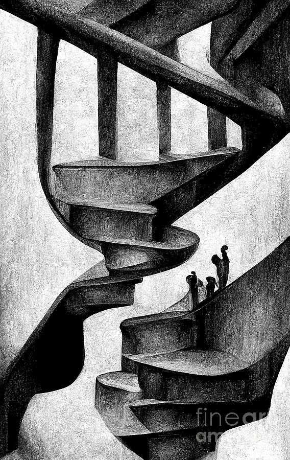 M C Escher Digital Art - Interpretation of Eschers Infinite Stairs by Sabantha