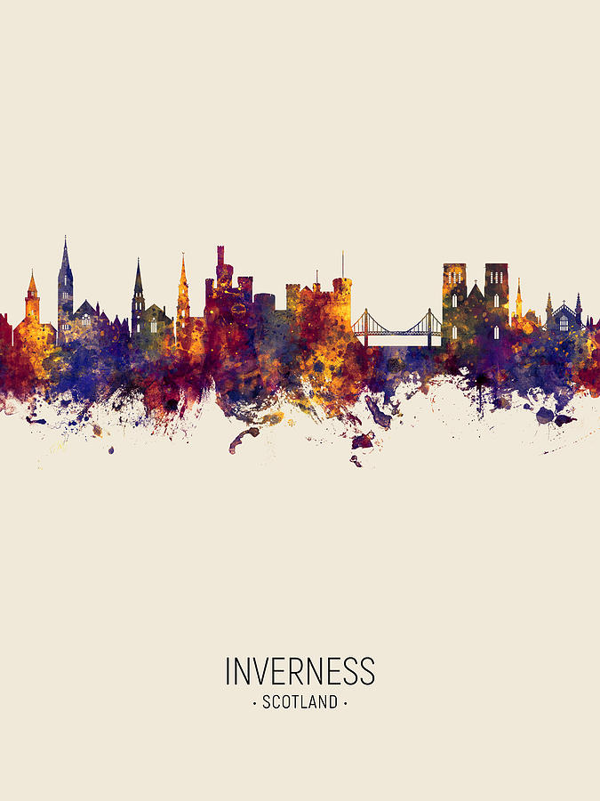 Inverness Scotland Skyline #4 Digital Art by Michael Tompsett