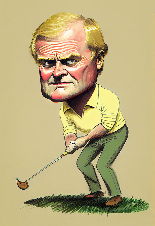 Jack Nicklaus Mixed Media - Jack Nicklaus Caricature #4 by Stephen Smith Galleries