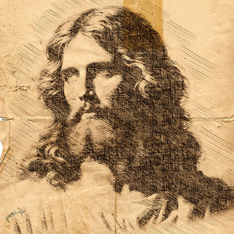 Jesus #4 Drawing by Charlie Roman
