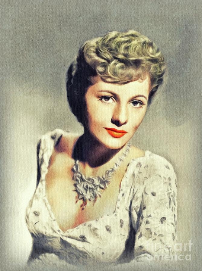 Joan Fontaine, Vintage Actress Painting