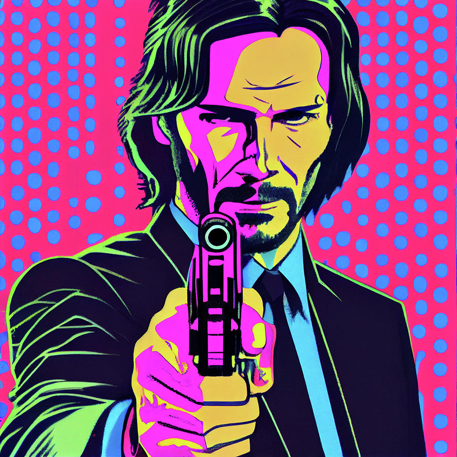 John Wick Keanu Reeves Pop Art Digital Art By Aj Etheridge Fine Art 1992