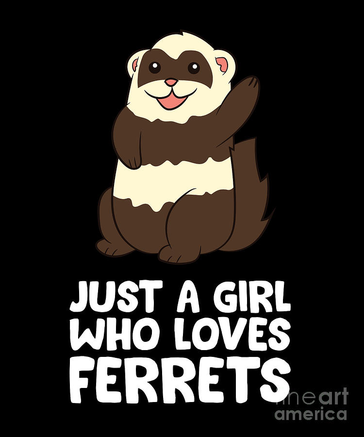 Just A Girl Who Loves Ferrets Digital Art By Eq Designs - Fine Art America