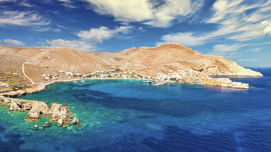 Karavostasis port and Chochlidia beach in Folegandros, Greece #4 Photograph by Constantinos Iliopoulos