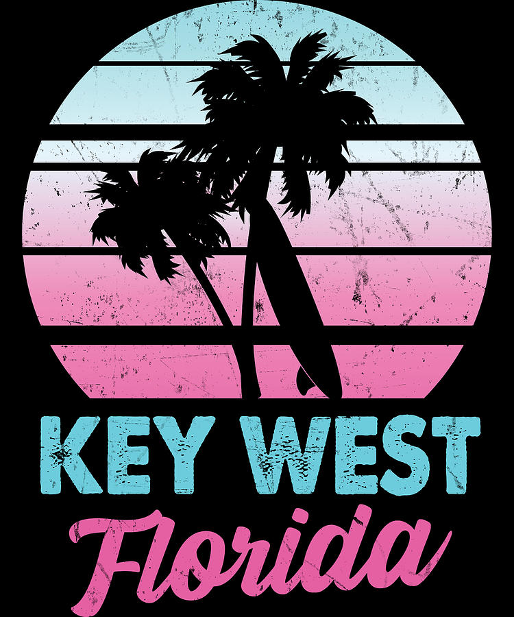 Key West Retro Florida Vacation Beach Digital Art by Michael S - Fine ...