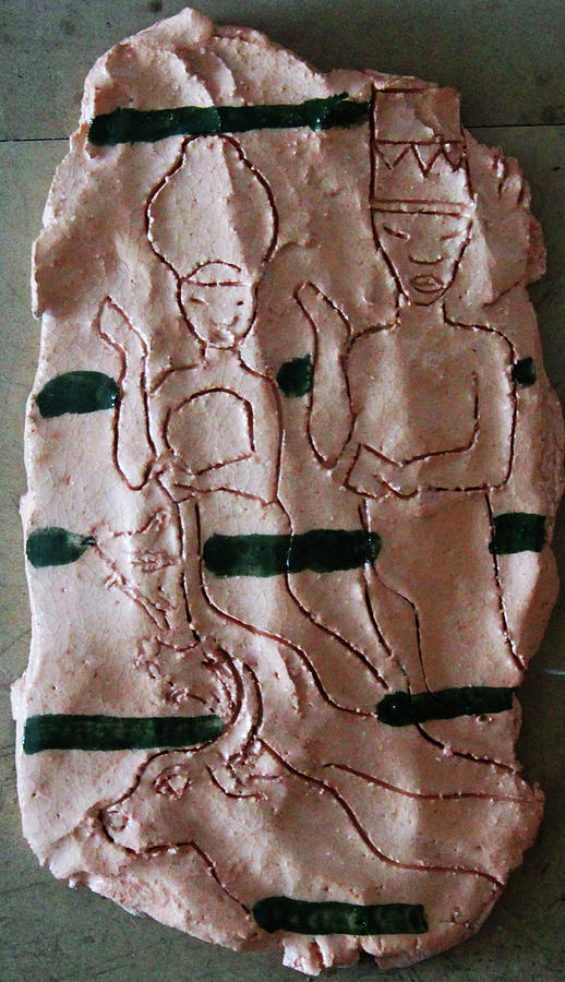 Kintu and Nambi En Route To Earth #4 Ceramic Art by Gloria Ssali