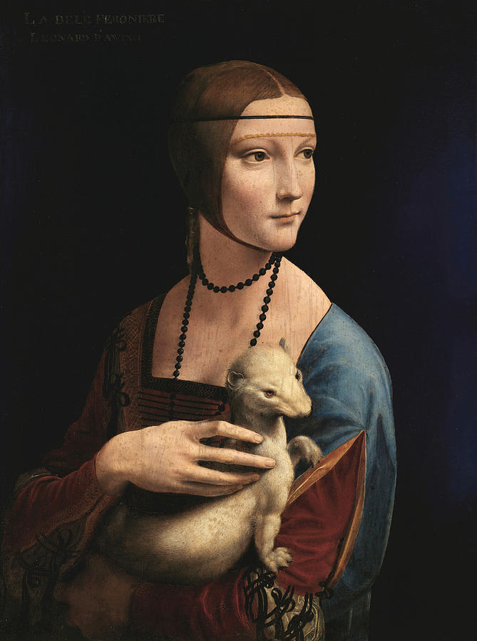 Portrait Painting - Lady With An Ermine by Leonardo Da Vinci