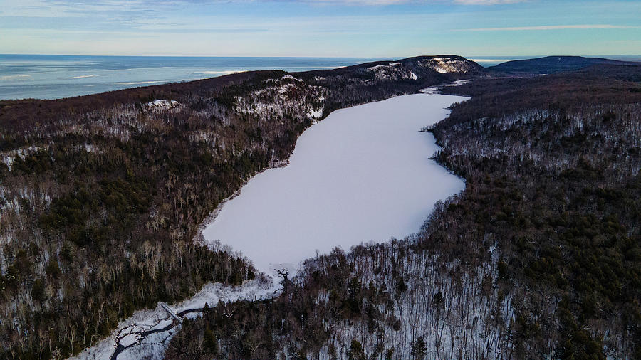 Lake of the Clouds in Michigan winter #4 Photograph by Eldon McGraw