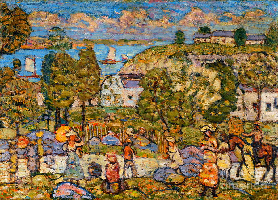 Landscape Near Nahant #4 Painting by Maurice Prendergast