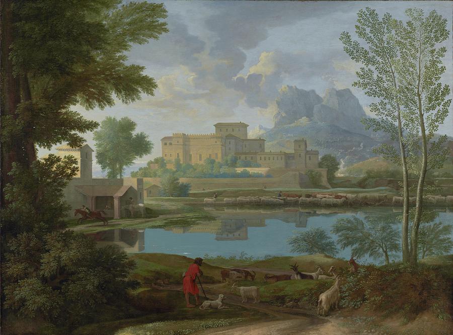 Nicolas Poussin Painting - Landscape with a Calm #4 by Nicolas Poussin