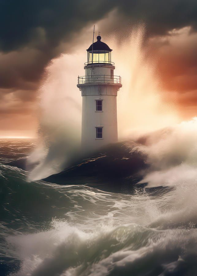 Lighthouse in storm Photograph by Lauren Blessinger - Fine Art America