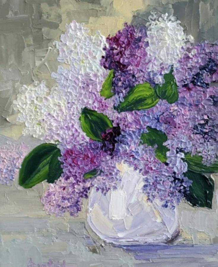 Lilacs Painting by Anca Reid - Pixels