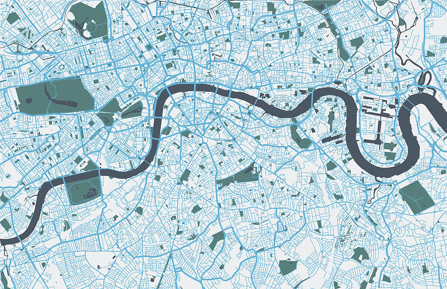 London city map #4 Drawing by Mattjeacock