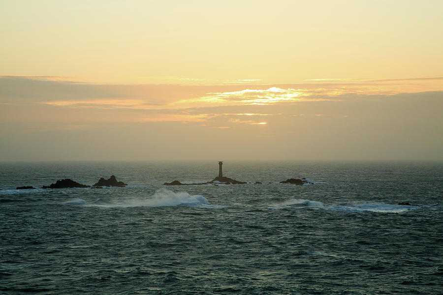 Longships Lighthouse at sunset #4 Photograph by Ian Middleton