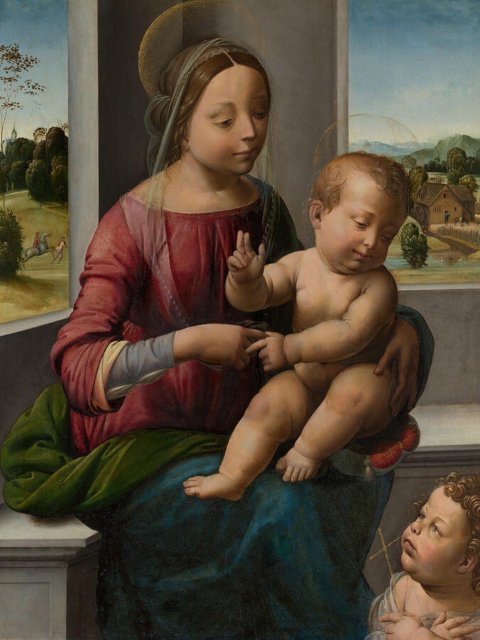 Madonna and Child with the Young Saint John the Baptist #4 Painting by Fra Bartolomeo