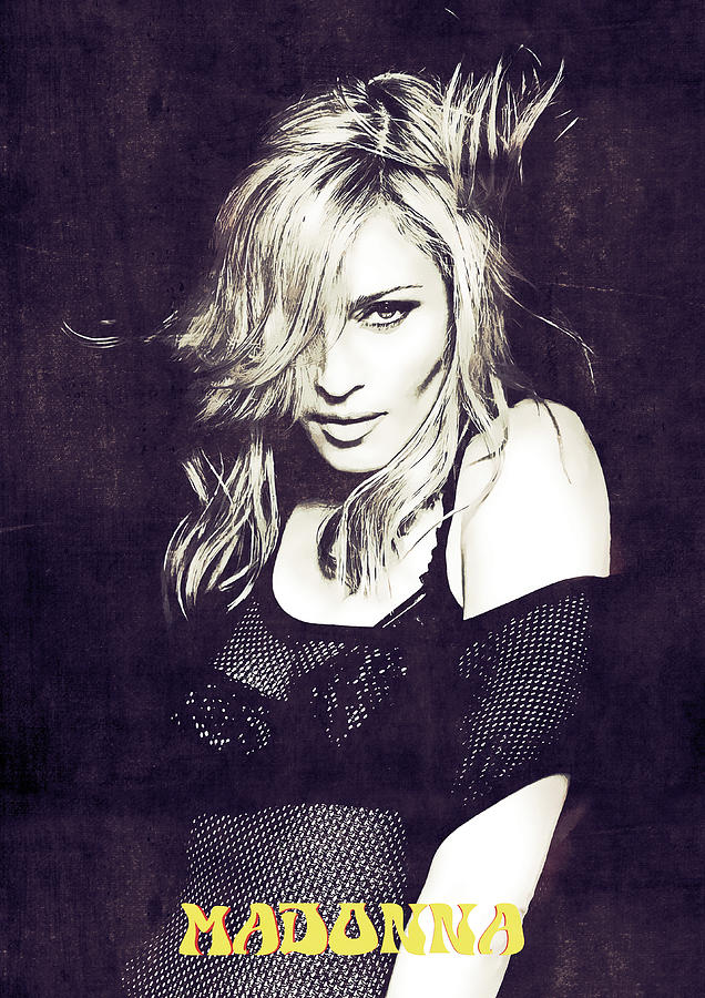 Madonna Retro Portrait. Digital Art by Enea Kelo - Fine Art America