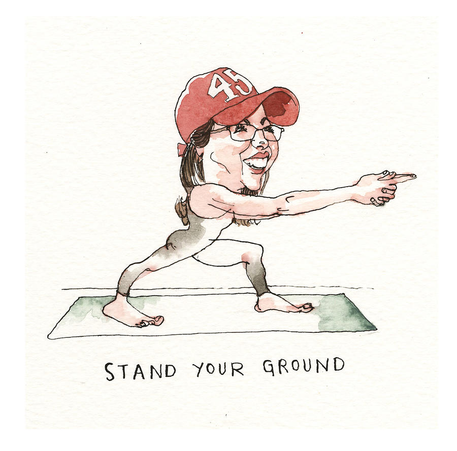 Maga Yoga The Poses #4 Painting by Barry Blitt