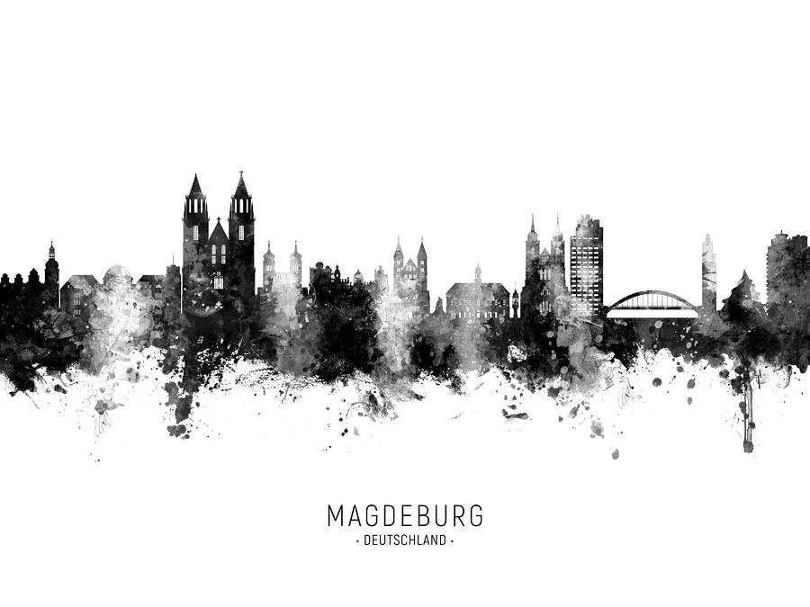 Magdeburg Germany Skyline #4 Digital Art by Michael Tompsett