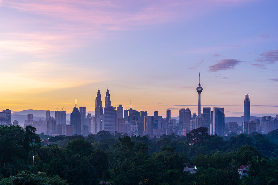 Majestic sunrise over downtown Kuala Lumpur, Malaysia #4 Photograph by Shaifulzamri