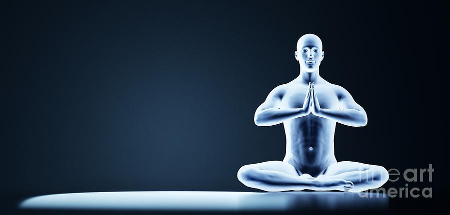 Man mind and body mindfulness. Yoga meditation - zen energy #4 Photograph by Michal Bednarek