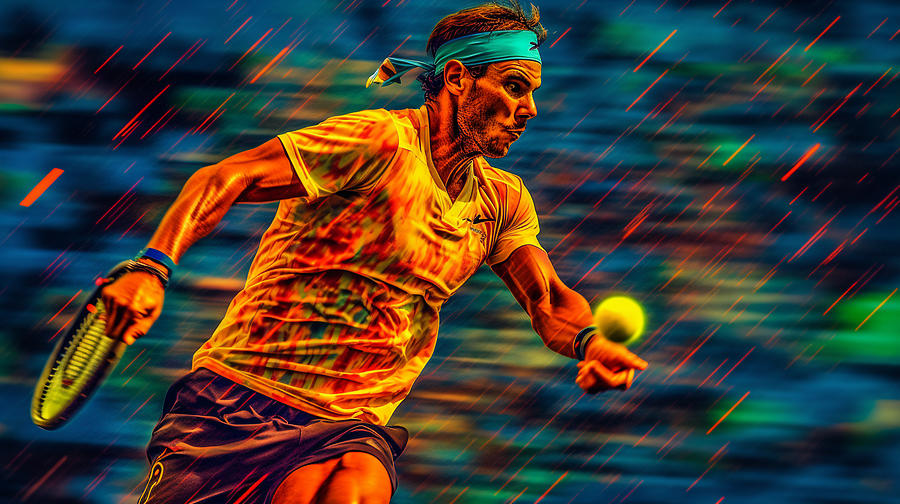 Maximalist  Famous  Sports  Athletes  Rafael  Nadal   By Asar Studios Painting