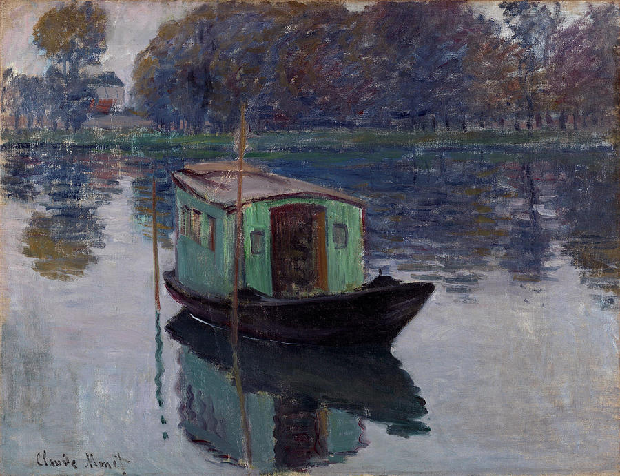 Claude Monet Painting - Monet s studio boat  #4 by Claude Monet