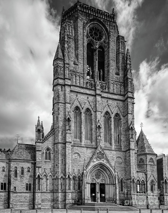 Monochrome of The Church of the Holy Name of Jesus on Oxford Road, Manchester, England. #4 Photograph by Pics By Tony