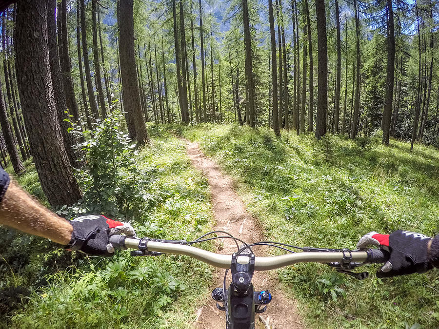 Mountain bike ride in Alps POV #4 Photograph by AlenaPaulus