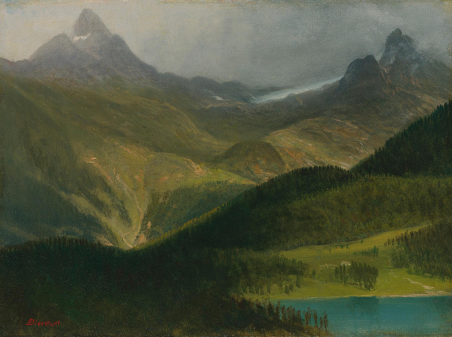 Albert Bierstadt  Painting - Mountain Landscape #4 by Aesthetics Store