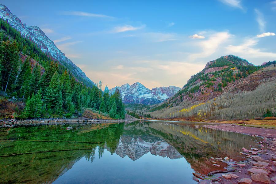 Mountain-Maroon Bells with alpine lake-Aspen Colorado #4 Photograph by ...