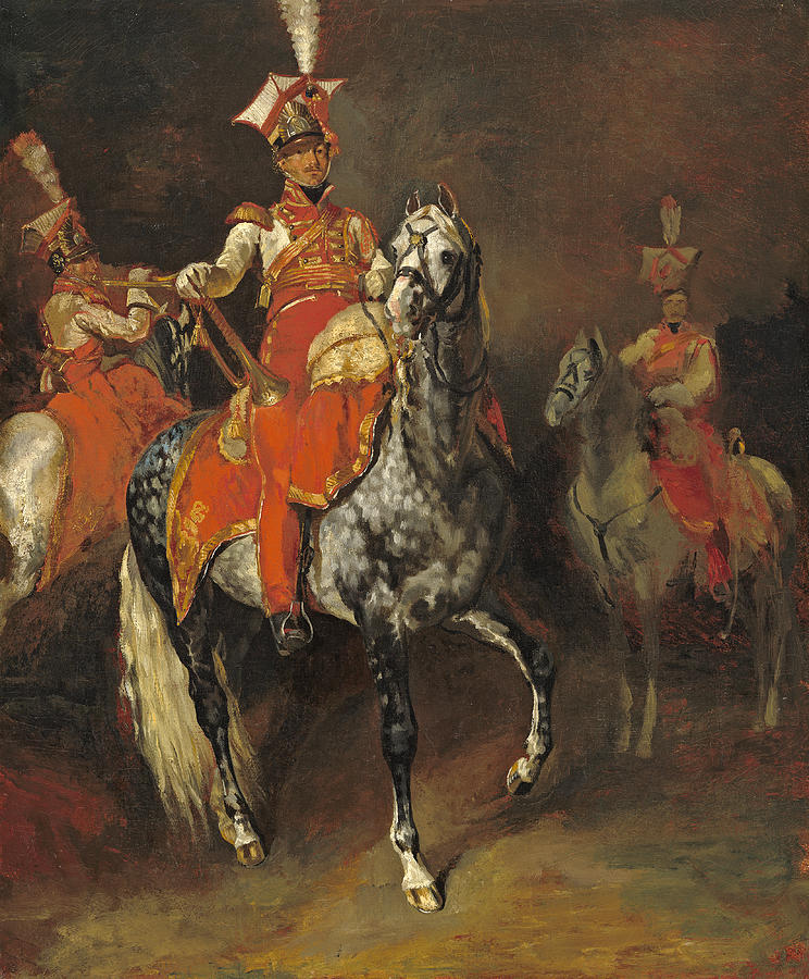 Mounted Trumpeters of Napoleons Imperial Guard #5 Painting by Theodore Gericault