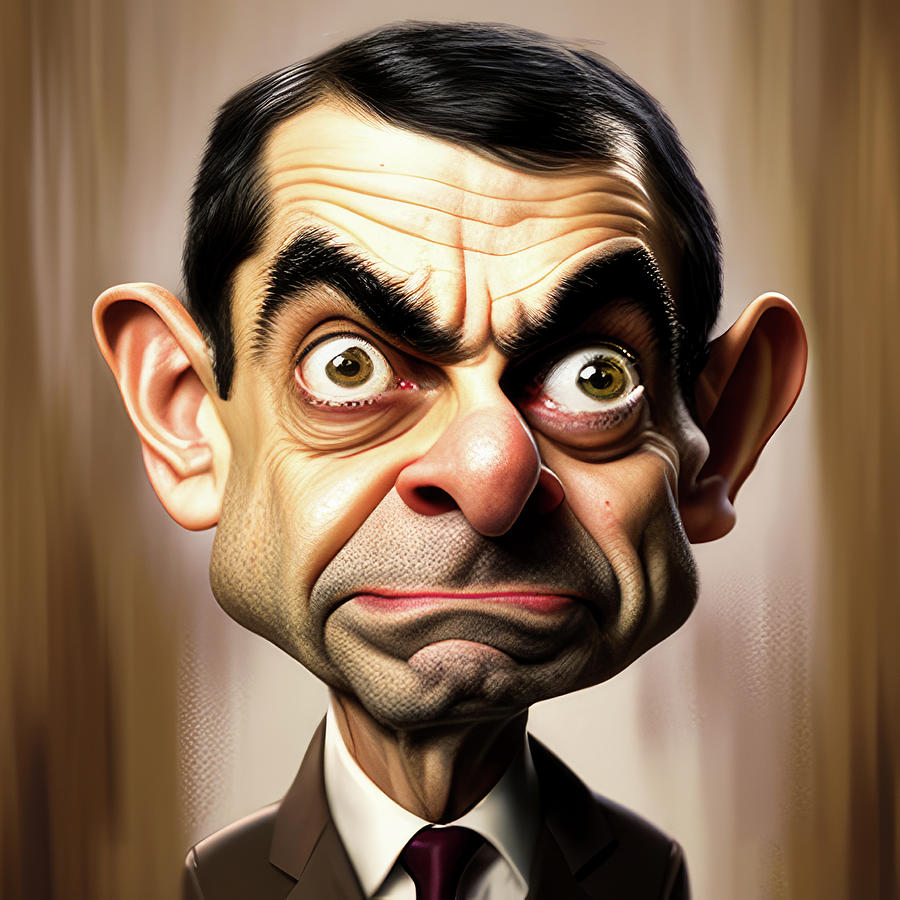 Mr. Bean caricature Digital Art by Fine Art Attic - Fine Art America