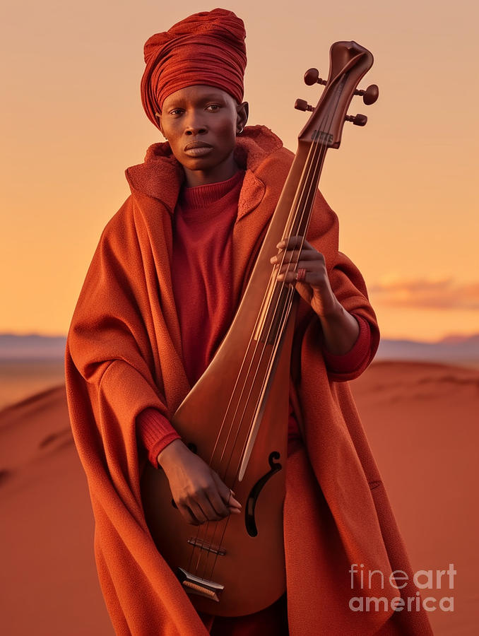 Musician  From  Himba  People  Namibia    Surreal  By Asar Studios Painting