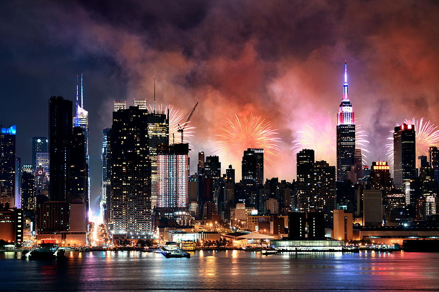 New York City Fireworks  #4 Photograph by Songquan Deng