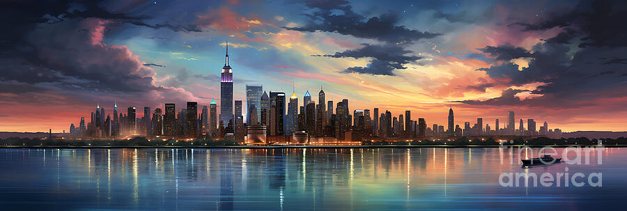 New York City United States Experience the elec by Asar Studios #4 Painting by Celestial Images
