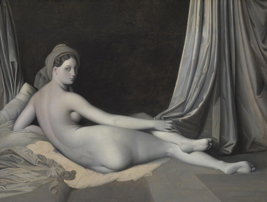 Odalisque in Grisaille #5 Painting by Jean-Auguste-Dominique Ingres