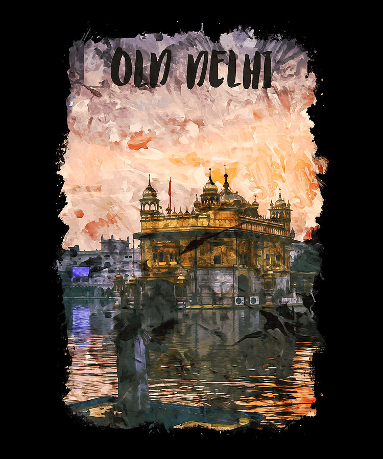 Old Delhi India city watercolor Digital Art by Alexandru Chirila - Fine ...