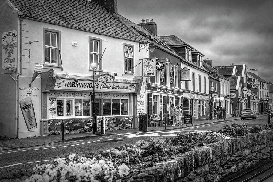 Old Irish Town The Dingle Peninsula in the Summer in Black and W Photograph by Debra and Dave Vanderlaan