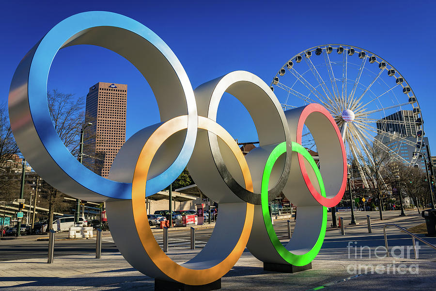 Olympic Rings The Spectacular at Centennial Park Atlanta Photograph