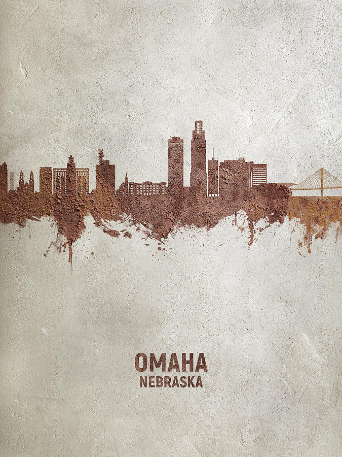 Omaha Nebraska Skyline #4 Digital Art by Michael Tompsett