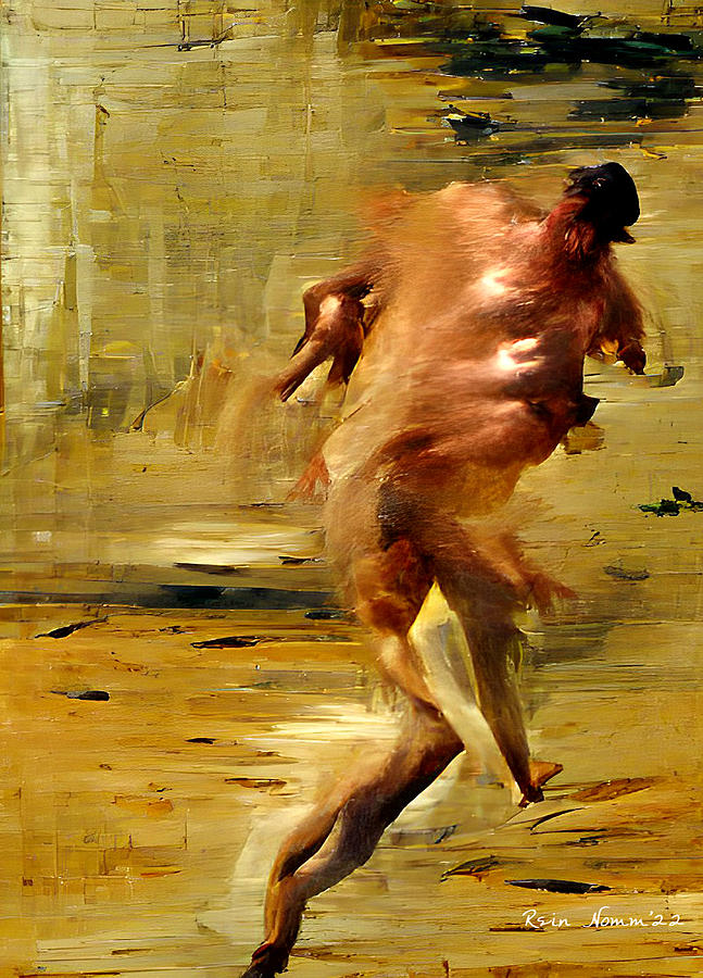 On the Run #5 Painting by Rein Nomm