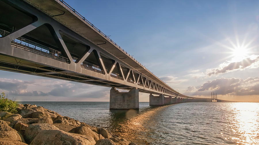 Oresundbron, the Oresund bridge between Denmark and Sweden #4 Photograph by Elenarts - Elena Duvernay photo